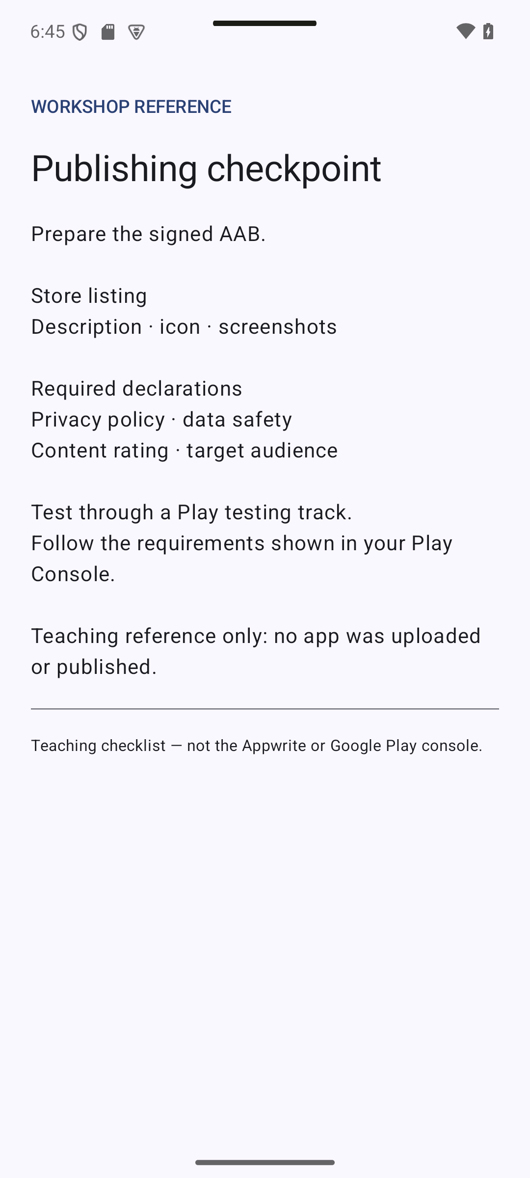 publishing — 10.5 Publishing on Google Play