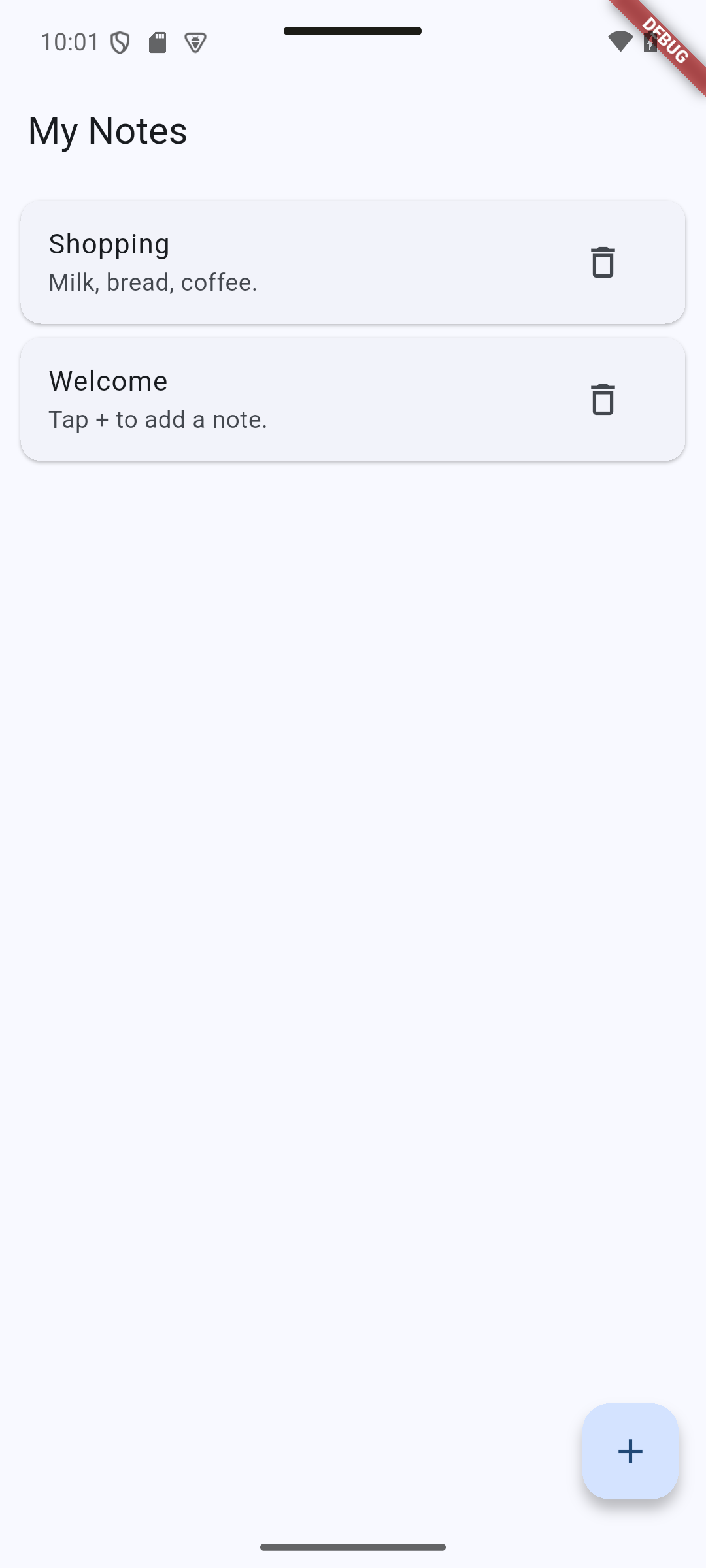 Flutter: Shopping and Welcome are loaded from Appwrite.